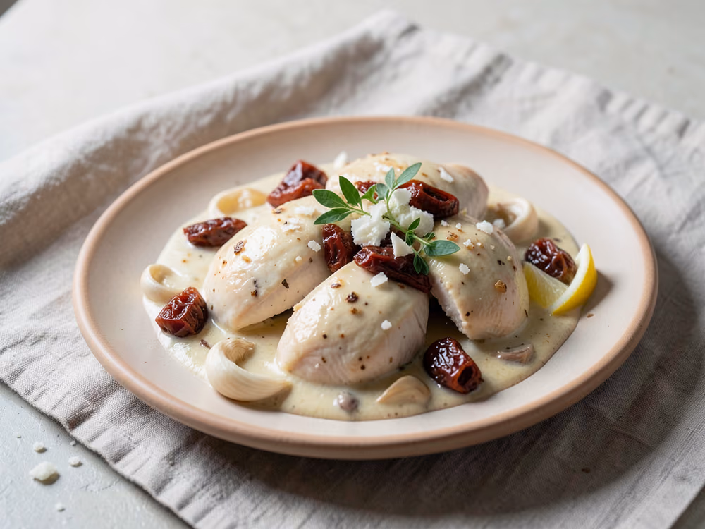 Pollo cremoso a la toscana