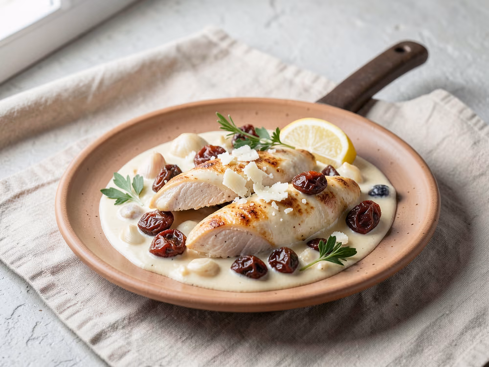 Pollo cremoso a la toscana