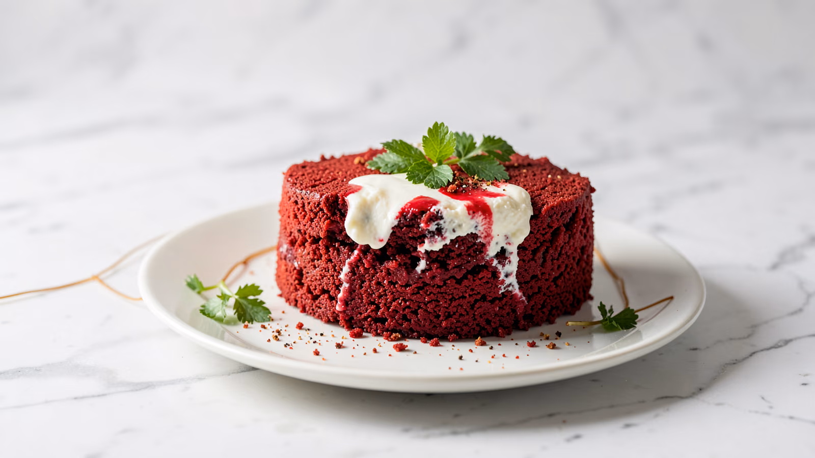 Pastel de terciopelo rojo