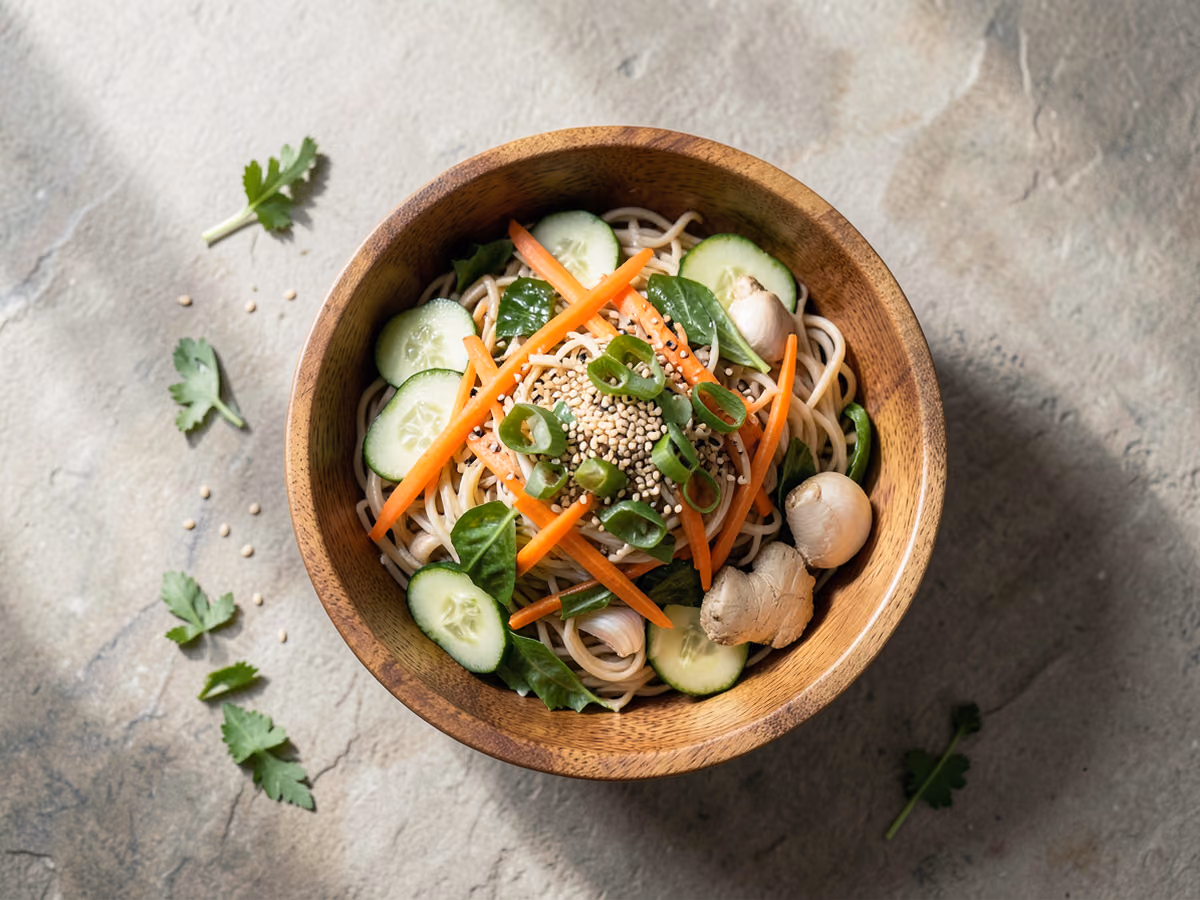 Kalter Soba-Nudelsalat